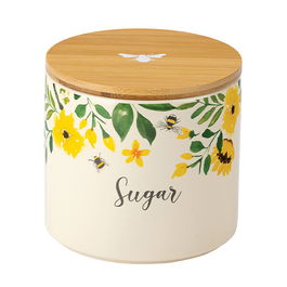 English Tableware Company Bee Beautiful Sugar Canister with Bamboo Lid