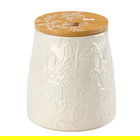 English Tableware Company Fieldview Farm Embossed Tea Storage Canister with Bamboo Lid