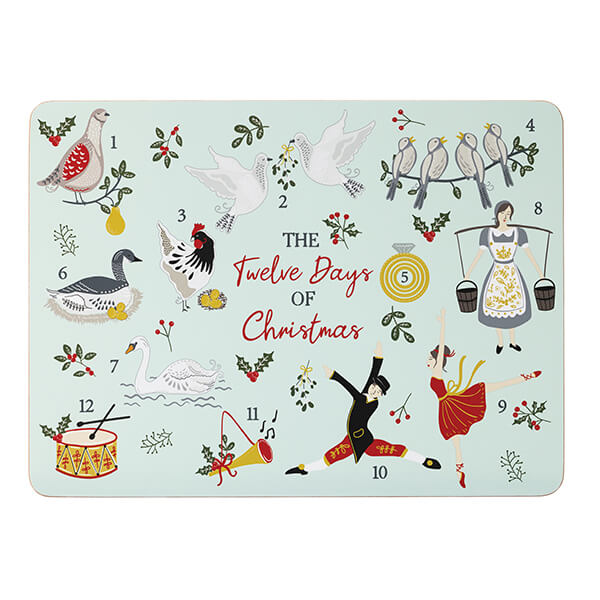 Twelve Days of Christmas Set of 4 Placemats