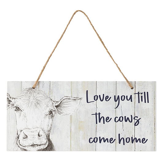 English Tableware Company Fieldview Farm Wooden Wall Plaque Cow