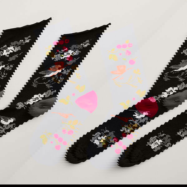 Seasalt Womens Bamboo Arty Socks Sweet Nightingale Onyx Size 4-7