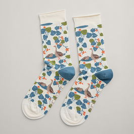 Seasalt Womens Bamboo Arty Socks Leafy Shade Chalk Size 4-7