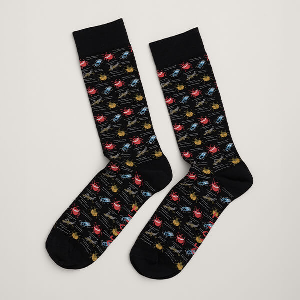 Seasalt Mens Bamboo Arty Socks Lowarther Onyx Size 8-12