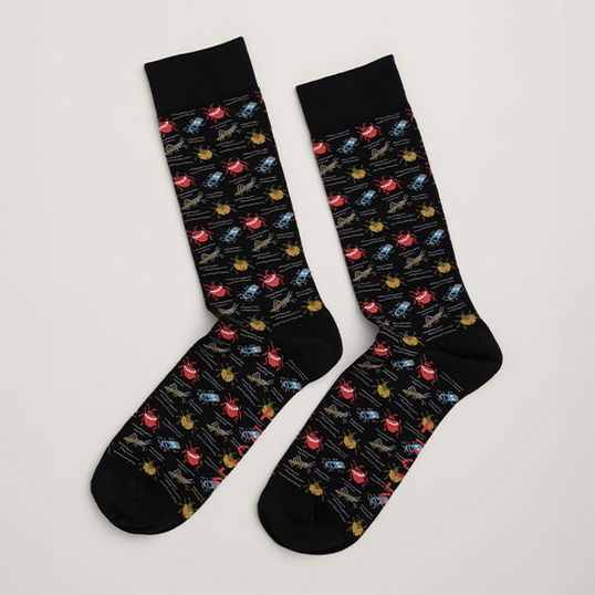 Seasalt Mens Bamboo Arty Socks Lowarther Onyx Size 8-12