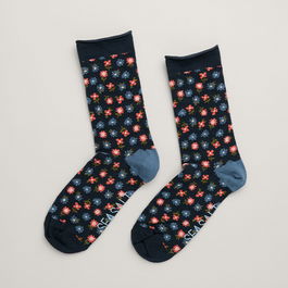 Seasalt Womens Arty Socks Botanical Ditsy Light Squid Size 4-7