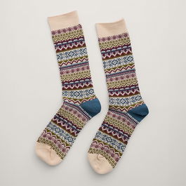 Seasalt Bloomin Good Socks Fair Isle Water Avens Fig Mix Size 4-7