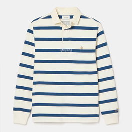 Joules Mens Cream Blue Stripe Onside Rugby Shirt