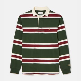 Joules Mens Red Green Stripe Onside Rugby Shirt