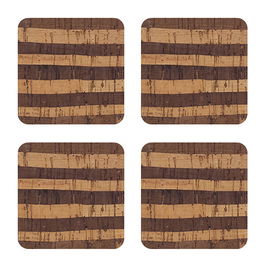 iStyle Tiger Set of 4 Cork Veneer Coasters