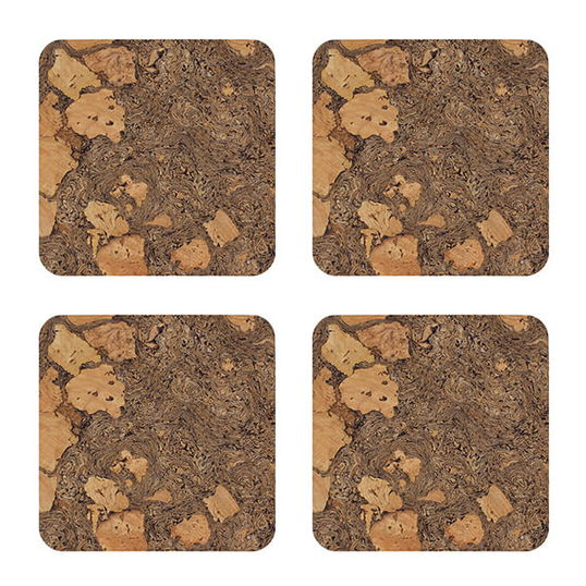 iStyle Sylvan Set of 4 Cork Veneer Coasters