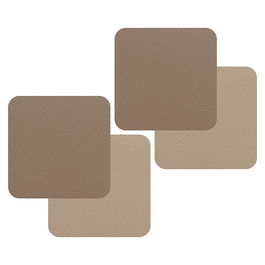 iStyle Taupe and Sandstone Flexi Set of 4 Faux Leather Coasters