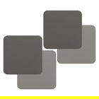 iStyle 2-Tone Grey Flexi Set of 4 Faux Leather Coasters