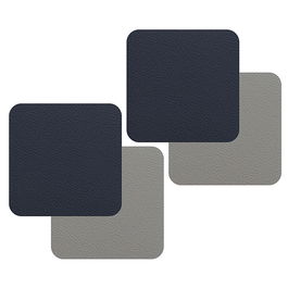iStyle Navy and Grey Flexi Set of 4 Faux Leather Coasters