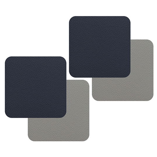 iStyle Navy and Grey Flexi Set of 4 Faux Leather Coasters
