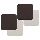 iStyle Chocolate and White Flexi Set of 4 Faux Leather Coasters