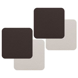 iStyle Chocolate and White Flexi Set of 4 Faux Leather Coasters