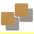 iStyle Mustard and Grey Flexi Set of 4 Faux Leather Coasters