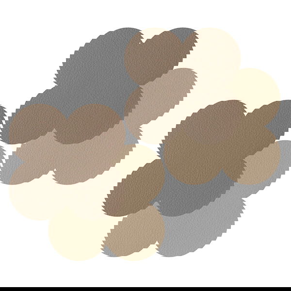 iStyle Taupe and Sandstone Scalloped Flexi Set of 4 Faux Leather Coasters