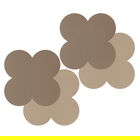 iStyle Taupe and Sandstone Scalloped Flexi Set of 4 Faux Leather Coasters