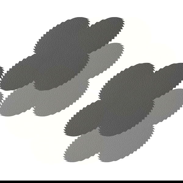 iStyle 2-Tone Grey Scalloped Flexi Set of 4 Faux Leather Coasters