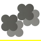 iStyle 2-Tone Grey Scalloped Flexi Set of 4 Faux Leather Coasters