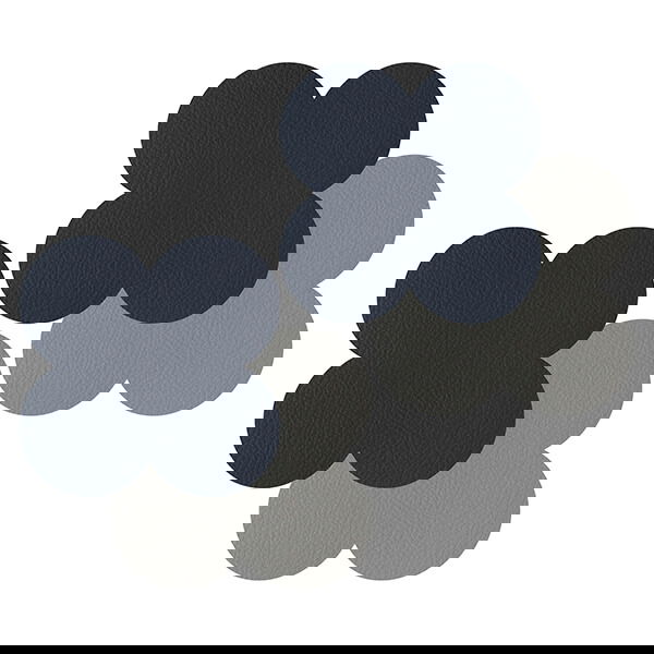iStyle Navy and Grey Scalloped Flexi Set of 4 Faux Leather Coasters