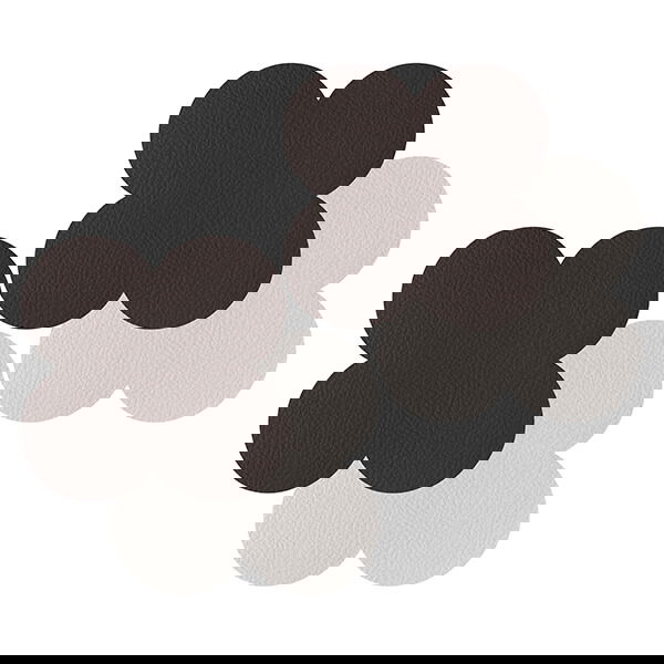 iStyle Chocolate and White Scalloped Flexi Set of 4 Faux Leather Coasters