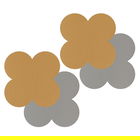 iStyle Mustard and Grey Scalloped Flexi Set of 4 Faux Leather Coasters