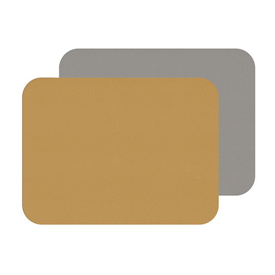 iStyle Mustard and Grey Flexi Set of 2 Faux Leather Placemats