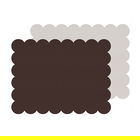 iStyle Chocolate and White Scalloped Flexi Set of 2 Faux Leather Placemats