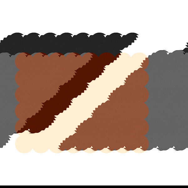 iStyle Rust and Black Scalloped Flexi Set of 2 Faux Leather Placemats