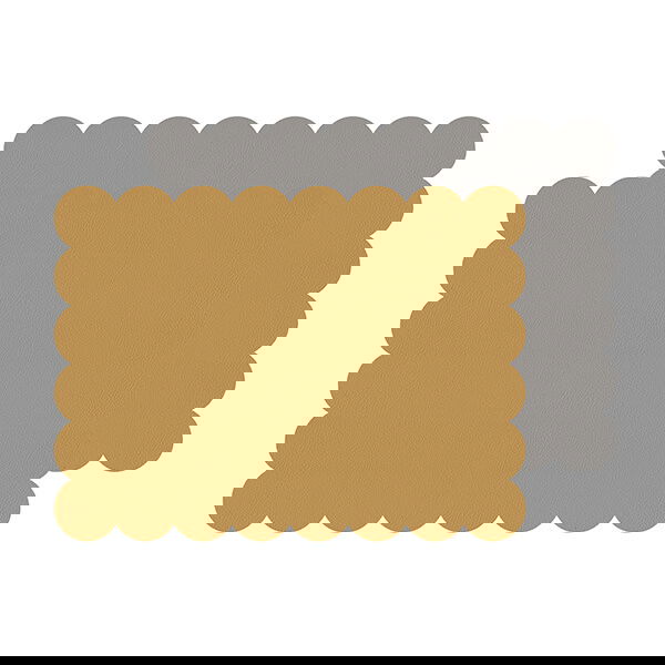 iStyle Mustard and Grey Scalloped Flexi Set of 2 Faux Leather Placemats