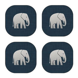 iStyle Luxe Elephant Set of 4 Velvet Backed Coasters