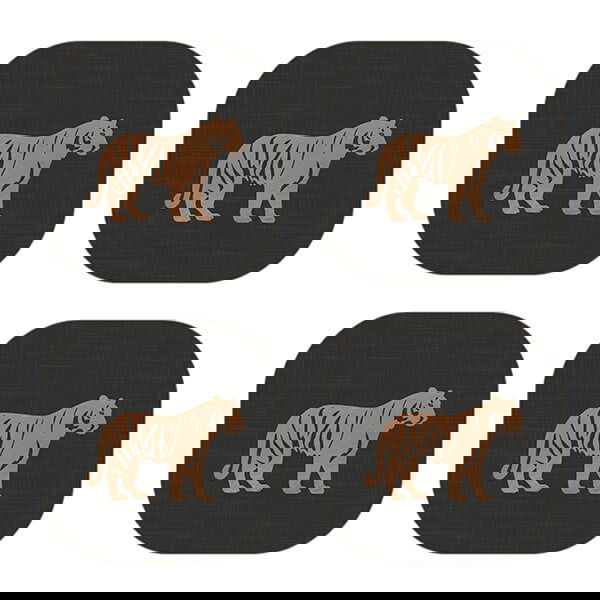 iStyle Luxe Tiger Set of 4 Velvet Backed Coasters