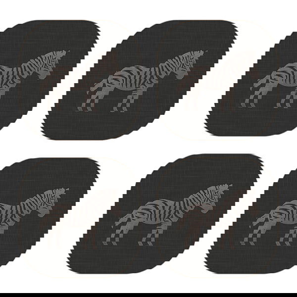 iStyle Luxe Zebra Set of 4 Velvet Backed Coasters