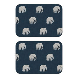 iStyle Luxe Elephant Set of 2 Velvet Backed Placemats