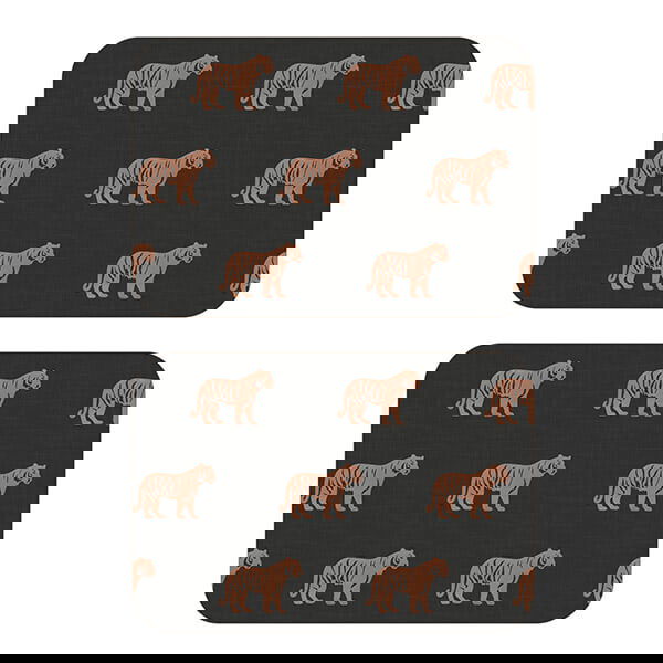 iStyle Luxe Tiger Set of 2 Velvet Backed Placemats