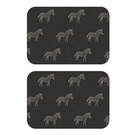 iStyle Luxe Zebra Set of 2 Velvet Backed Placemats