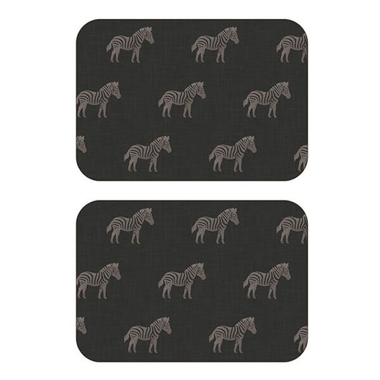 iStyle Luxe Zebra Set of 2 Velvet Backed Placemats