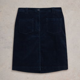 White Stuff Melody Organic Cord Skirt Dark Navy