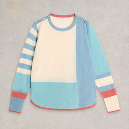 White Stuff Emma Colourblock Jumper Blue Multi