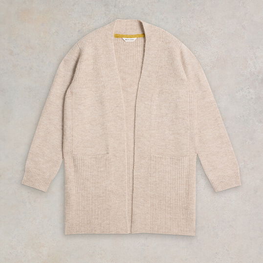 White Stuff Erin Longline Cardi Light Natural