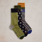 White Stuff Mens 3 Pack Sporty Chap Ankle Socks