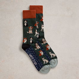 White Stuff Mens Dapper Dogs Ankle Socks
