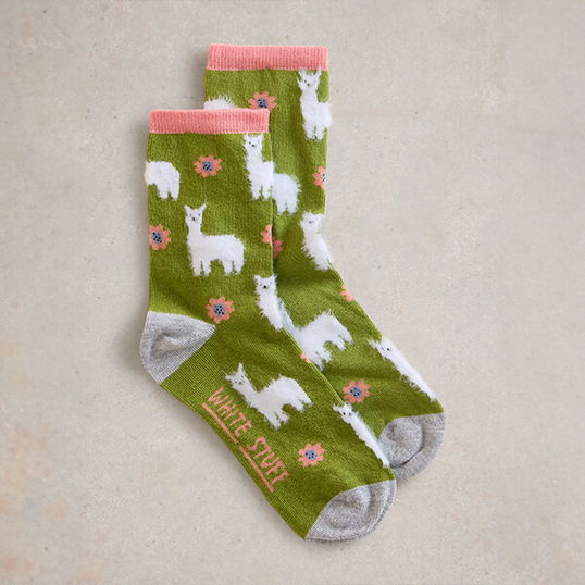 White Stuff Fluffy Llama Ankle Socks