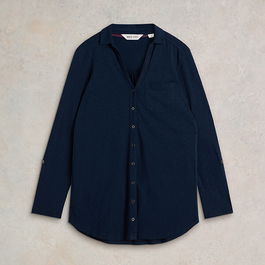White Stuff Annie Longline Shirt Dark Navy
