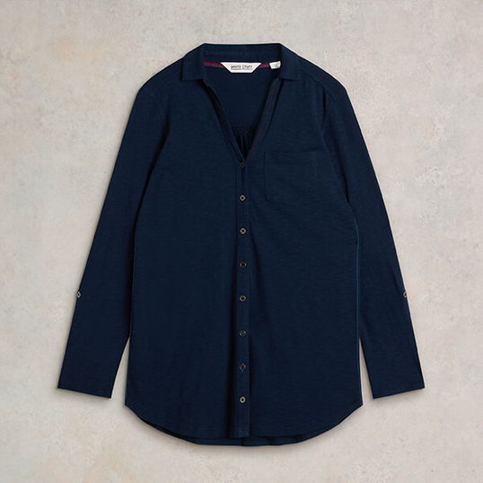 White Stuff Annie Longline Shirt Dark Navy