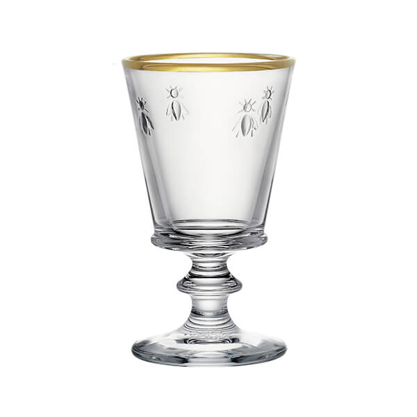 La Rochere Bee Stemmed Wine Glass Gold Rimmed 240ml