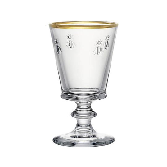 La Rochere Bee Stemmed Wine Glass Gold Rimmed 240ml