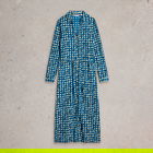 White Stuff Annie Jersey Shirt Dress Blue Print